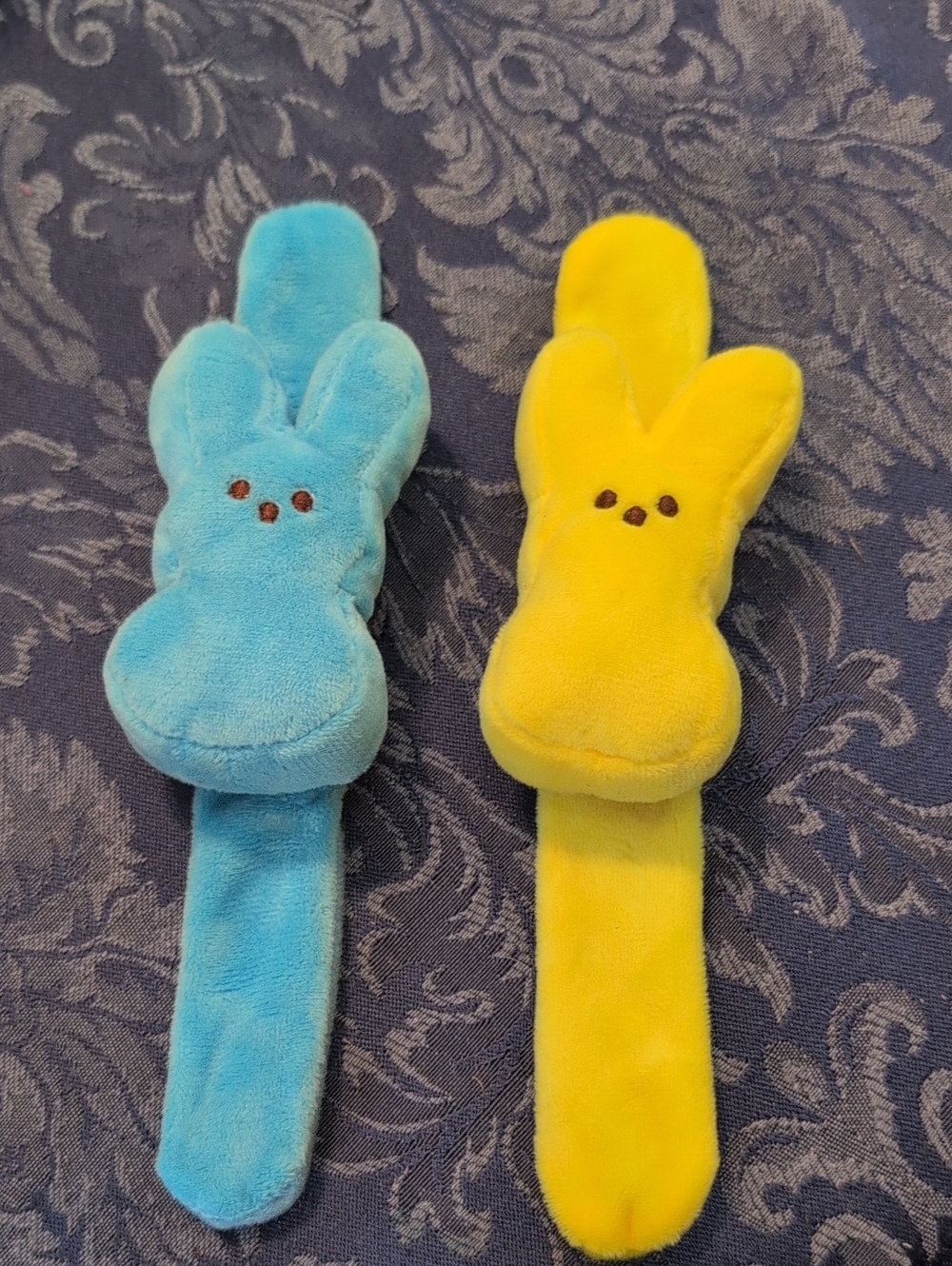 Plush Bunny Wrist Rattle Set - Blue & Yellow